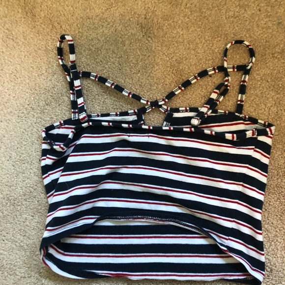red, white, and blue crop top from hollister. - Picture 2 of 3